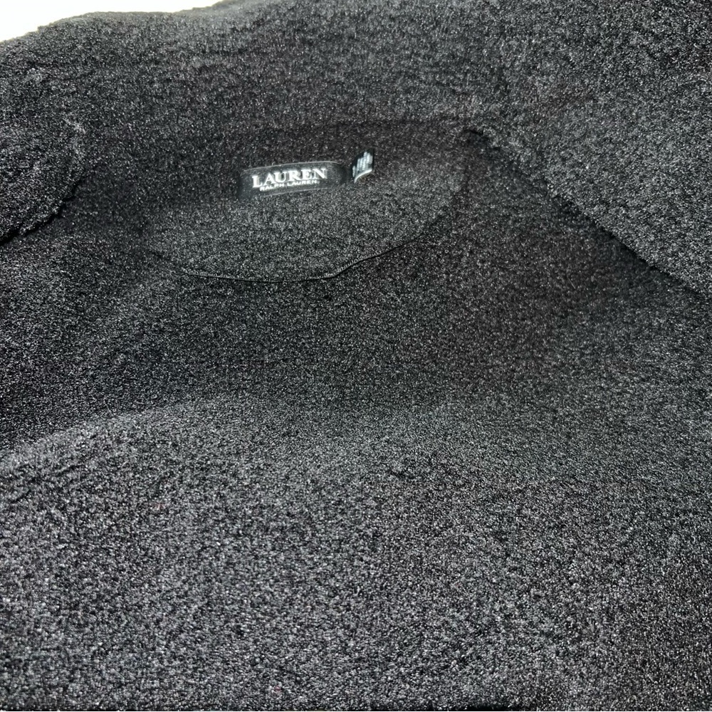 Lauren Ralph Lauren Black Faux Suede Shearling Collar Jacket Women’s Size SP - Picture 5 of 9